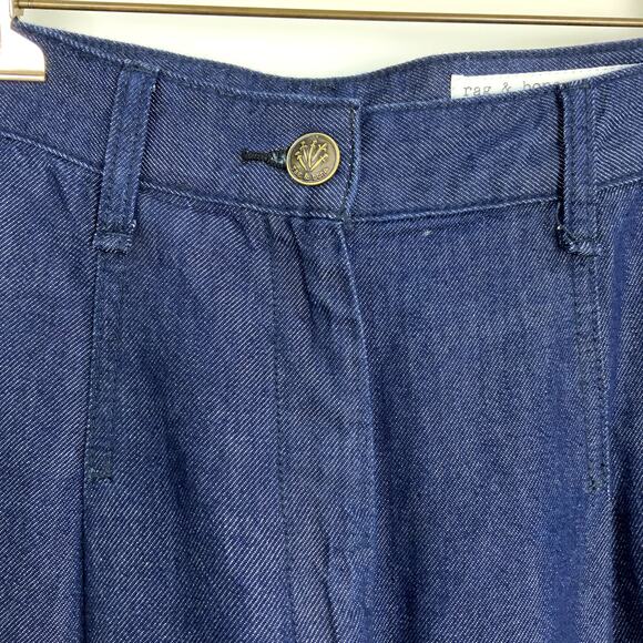 rag & bone Cassidy Tailored Wide Leg Baggy Cargo Jean Dark Rinse Women's Size 27 - Picture 5 of 8